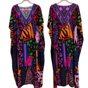 Women’s Kaftan Cover Up Dress Ethnic Style, One Size Fit Most Vacation Wardrobe